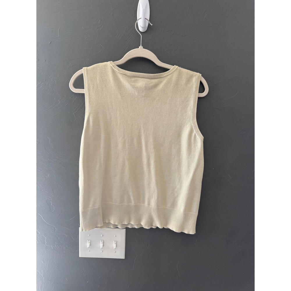 Judith Hart Y2k Cream Silk Blend Beaded Sequin Sleeveless‎ Knit Shell M - Picture 5 of 7